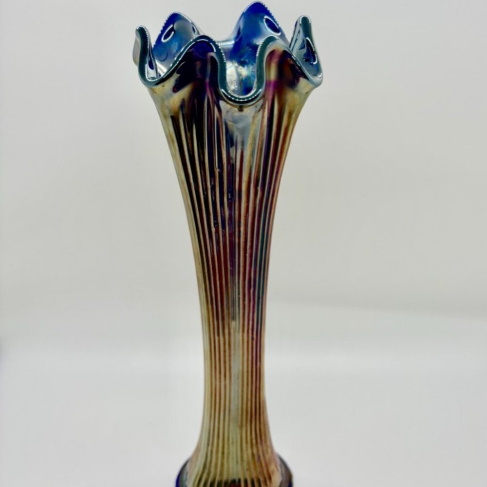Fenton Carnival Iridescent Glass Vase